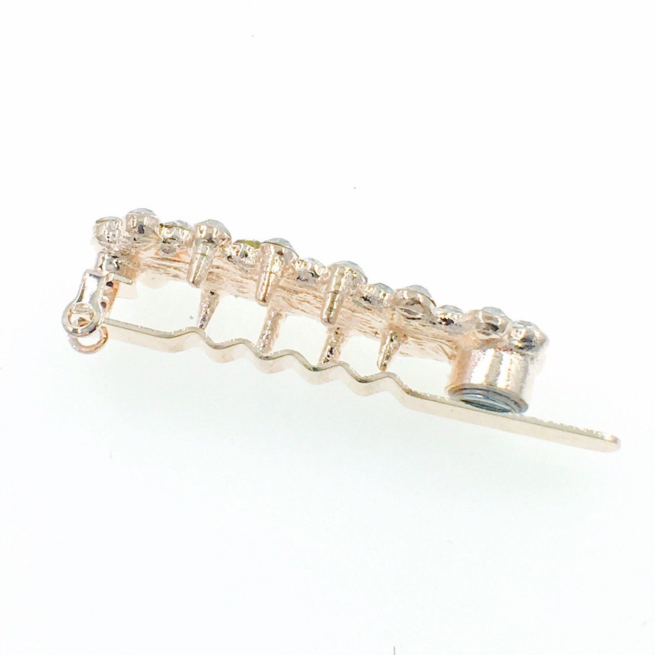 Bar Flower Magnetic Hair Clip use Rhinestone Crystal gold base Clear AB, Magnetic Clip - MOGHANT