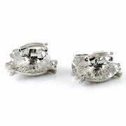 Kitty cat style Small Hair Clip Pair Rhinestone Crystal silver base Clear Blue, Hair Clip - MOGHANT