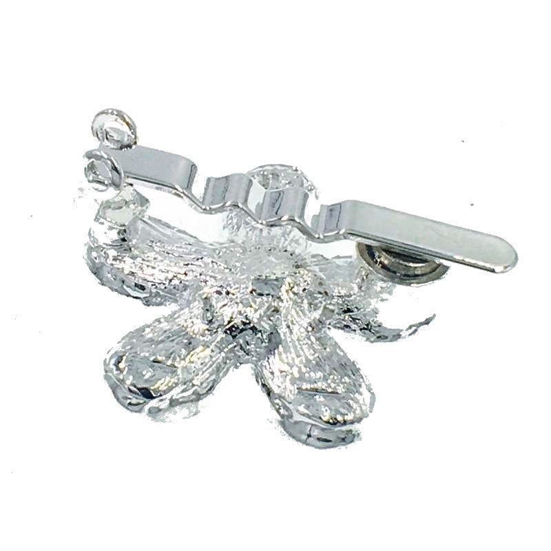 Buttercup Flower Magnetic Hair Clip Rhinestone Crystal Small Barrette Silver Gold, Magnetic Clip - MOGHANT