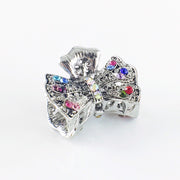 Simple Bow Knot Hair Claw Jaw Clip use Rhinestone Crystal Silver base Multi Colors, Hair Claw - MOGHANT