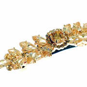 Flower Barrette Handmade use Swarovski Crystal gold base Amber Light Brown, Barrette - MOGHANT