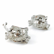 Kitty cat style Small Hair Clip Pair Rhinestone Crystal silver base Clear Blue, Hair Clip - MOGHANT