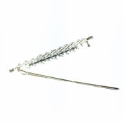 Fern Leaf Hair Clip Rhinestone Crystal silver base Purple, Hair Clip - MOGHANT