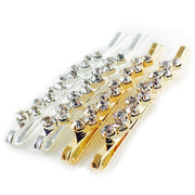Simple Style Bobby Pin Pair Rhinestone Crystal Silver Gold (2 colors), Bobby Pin - MOGHANT