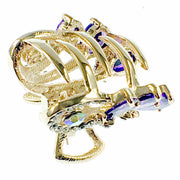 Angle Wings Hair Claw Jaw Clip use Swarovski Crystal gold base Purple, Hair Claw - MOGHANT