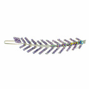 Fern Leaf Hair Clip Rhinestone Crystal silver base Purple, Hair Clip - MOGHANT