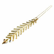 Fern Leaf Hair Clip Rhinestone Crystal gold base Black, Hair Clip - MOGHANT