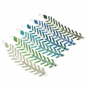 Fern Leaf Hair Clip Rhinestone Crystal silver base Blue, Hair Clip - MOGHANT