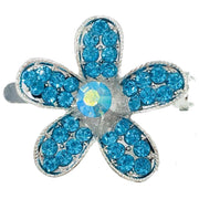Buttercup Flower Magnetic Hair Clip use Rhinestone Crystal silver base AB Pink Red Purple Green Blue Brown, Magnetic Clip - MOGHANT