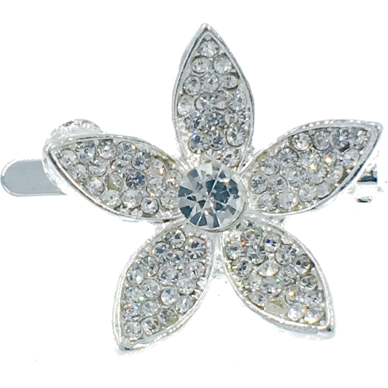 Redbud Flower Magnetic Hair Clip use Rhinestone Crystal silver base Clear AB, Magnetic Clip - MOGHANT