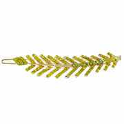 Fern Leaf Hair Clip Rhinestone Crystal gold base Yellow, Hair Clip - MOGHANT